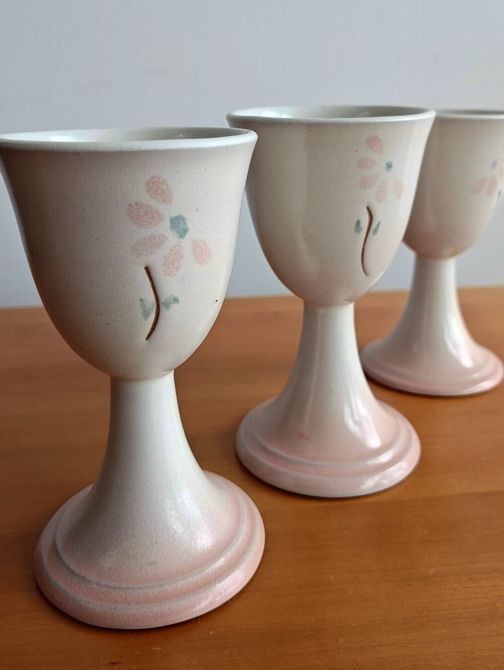 Pottery Goblets. Set Of 3